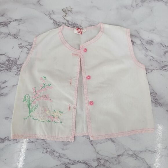 Samson Brothers Jhablas Summer Diaper Shirts Lot of 2 Newborn Vintage Girls - Picture 4 of 11